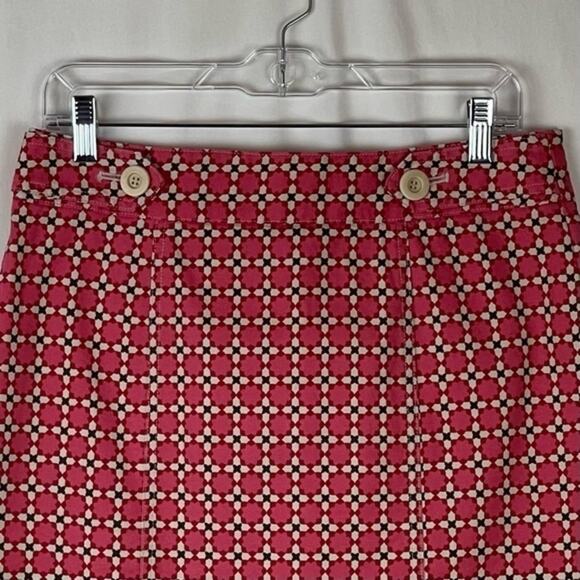 Talbots Bold Pink & Red Print Office To Date Night Skirt NWOT Size 8P - Picture 2 of 10
